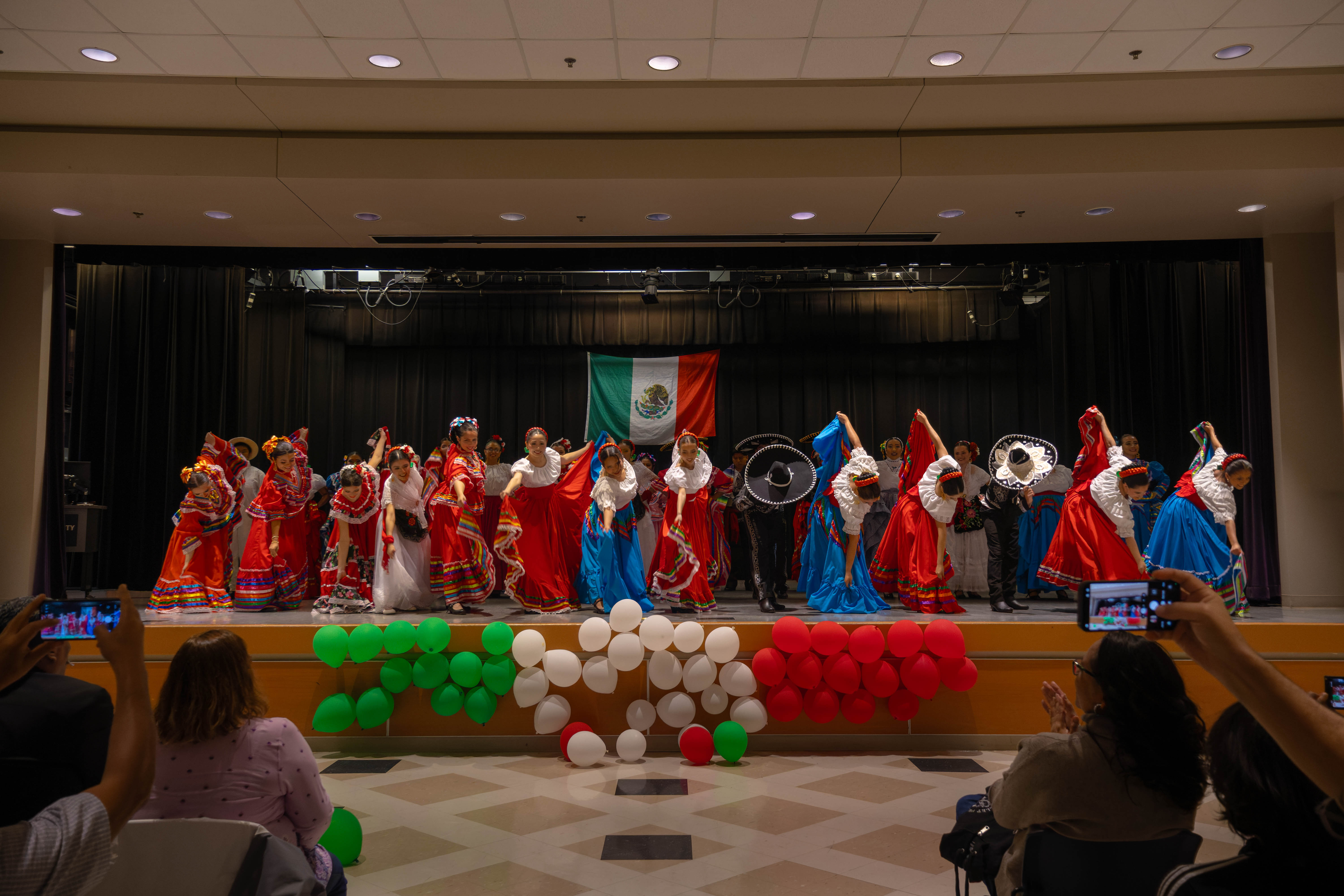 Dancers performing at a Baile Folklorico showcase